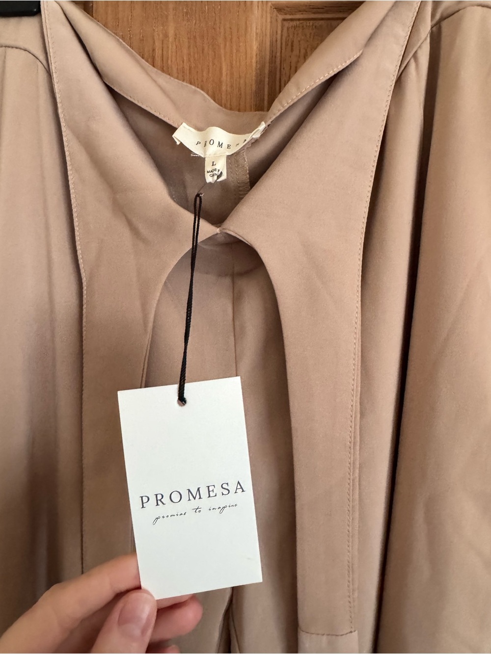 Promesa Beige Tie-Waist Pants